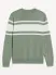 Crew-Neck Sweater(green stripe,XS)