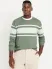 Crew-Neck Sweater(green stripe,XS)