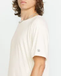 Men's Solid Short Sleeve Tee(Off White,S)