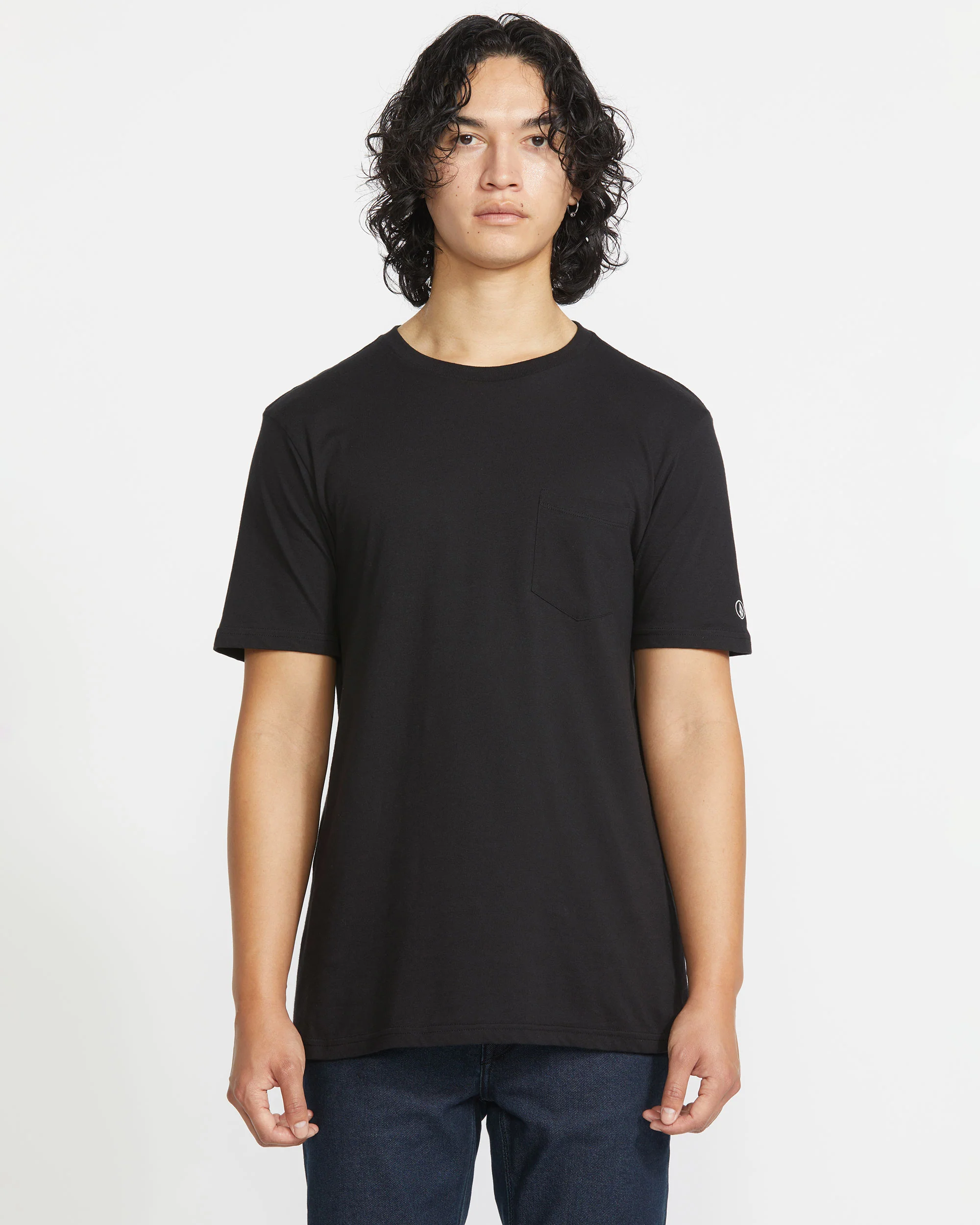 Men's Solid Short Sleeve Shirt Pocket Tee