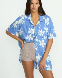 Women's Coco Ho Short Sleeve Cover Up(Deep Water,XL)