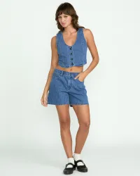 Women's Stoned Boyfriend Vest(Stripe,XL)
