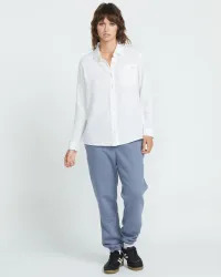 Women's Lil Button Up Long Sleeve Shirt(White,XS)