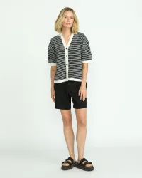 Women's Saltie Stones Cardigan(Black/White,XL)