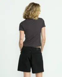 Women's Strait Up Long Shorts(Black Out,25)