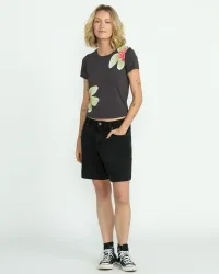 Women's Strait Up Long Shorts(Black Out,25)