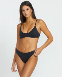 Women's Simply Seamless Crop Bikini Top(Black,XS)