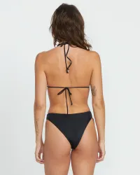 Women's Simply Seamless Triangle Bikini Top(Black,XS)